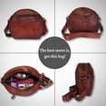 thumbnail image 2 of Madosh, Women's  Round Crossbody Bag Genuine Leather Handbag Ladies Sling Bag Brown Purse, 2 of 6