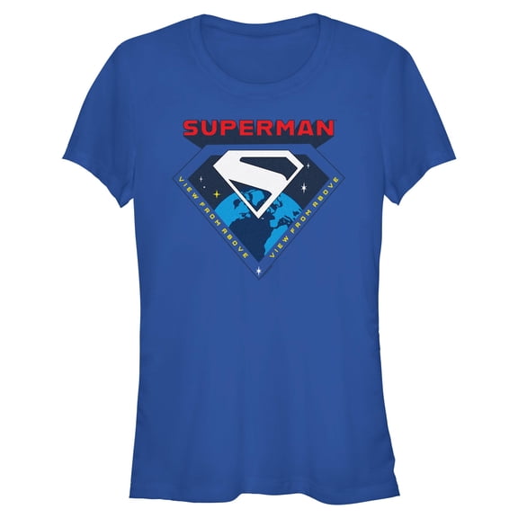 Juniors Superman View From Above T Shirt