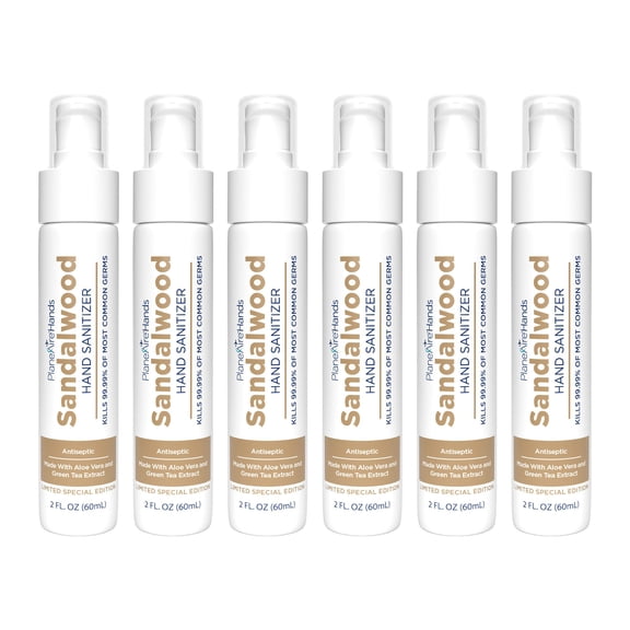 PlaneAire Hand Sanitizer Lotion Sandalwood 2 fl oz (6-Pack)