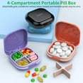 thumbnail image 2 of Jimin Daily Pill Organizer 4 Compartments, Small Pill Box Portable Travel Pill Case, Mini Pill Container for Purse Pocket, Compact Travel Medicine Organizer for Vitamin, Cod Liver Oil, (Blue), 2 of 7