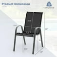 thumbnail image 3 of PRZL Patio Chairs Set of 4, Stackable Patio Chairs Set with Armrests and Breathable Seat Fabric, Outdoor Dining Chairs Set for Patio, Pool Side, Backyard(Black), 3 of 9