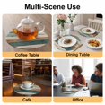 thumbnail image 2 of Farmhouse Teal Brown Round 13 Inch Placemats Set of 8, Retro Ombre Wooden HeatResistant Non Slip Place Mats for Dining Table, Wipeable Braided Kitchen Table Mats for Housewarming, 2 of 9