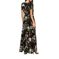 thumbnail image 2 of Blotona Women's Summer Plus Size Bohemian Maxi Dress Floral Print Wrap Dress V-Neck Short Sleeve Beach Swing Dress, 2 of 4