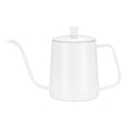 thumbnail image 1 of Tetera de acero inoxidable para café y té, color blanco, con cuello de cisne para estufa. 600 ml, 1 of 9