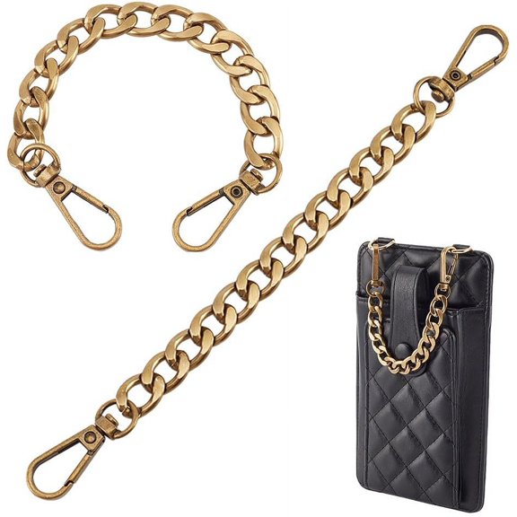 Purse Strap Extender, 2 count 8 Inch Antique Bronze Purse Handles Bag Extender Chain Alloy Purse Chain Handbag Chain Straps Metal Bag Strap Replacement Handles for Handbags Crossbody Bag