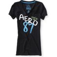 thumbnail image 1 of Aeropostale Mujer Sparkle Aero 87 Boyfriend Dorm Pijama Sleep T-shirt 001 M Aeropostale Camiseta de manga corta, 1 of 1