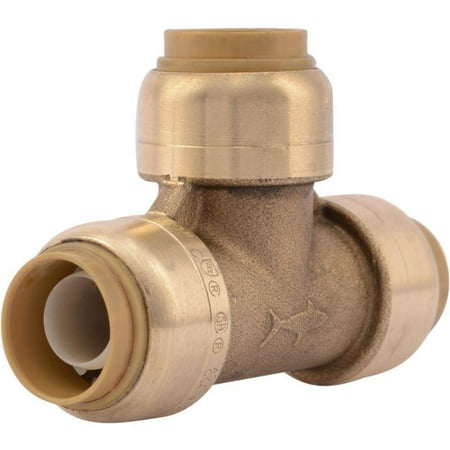 SharkBite U362LFA Tee Plumbing Pipe Connector 1/2 In, PEX Fittings, Push-to-Connect, Copper,...