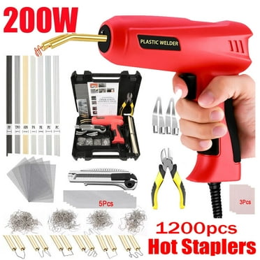 200W Hot Stapler Car Bumper Fender Welder Gun Plastic Repair Kit 1200 Staples