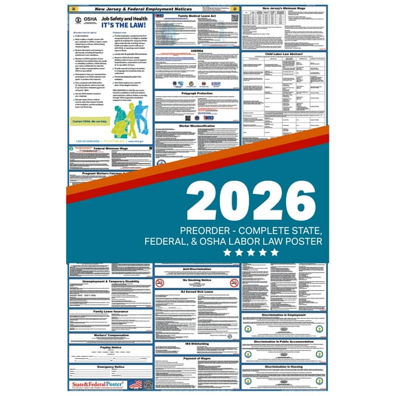 New Jersey State and Federal Labor Law Poster 2026 SPANISH