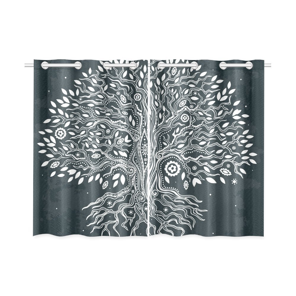 Yusdecor Beautiful Tree Window Curtain Kitchen Curtains