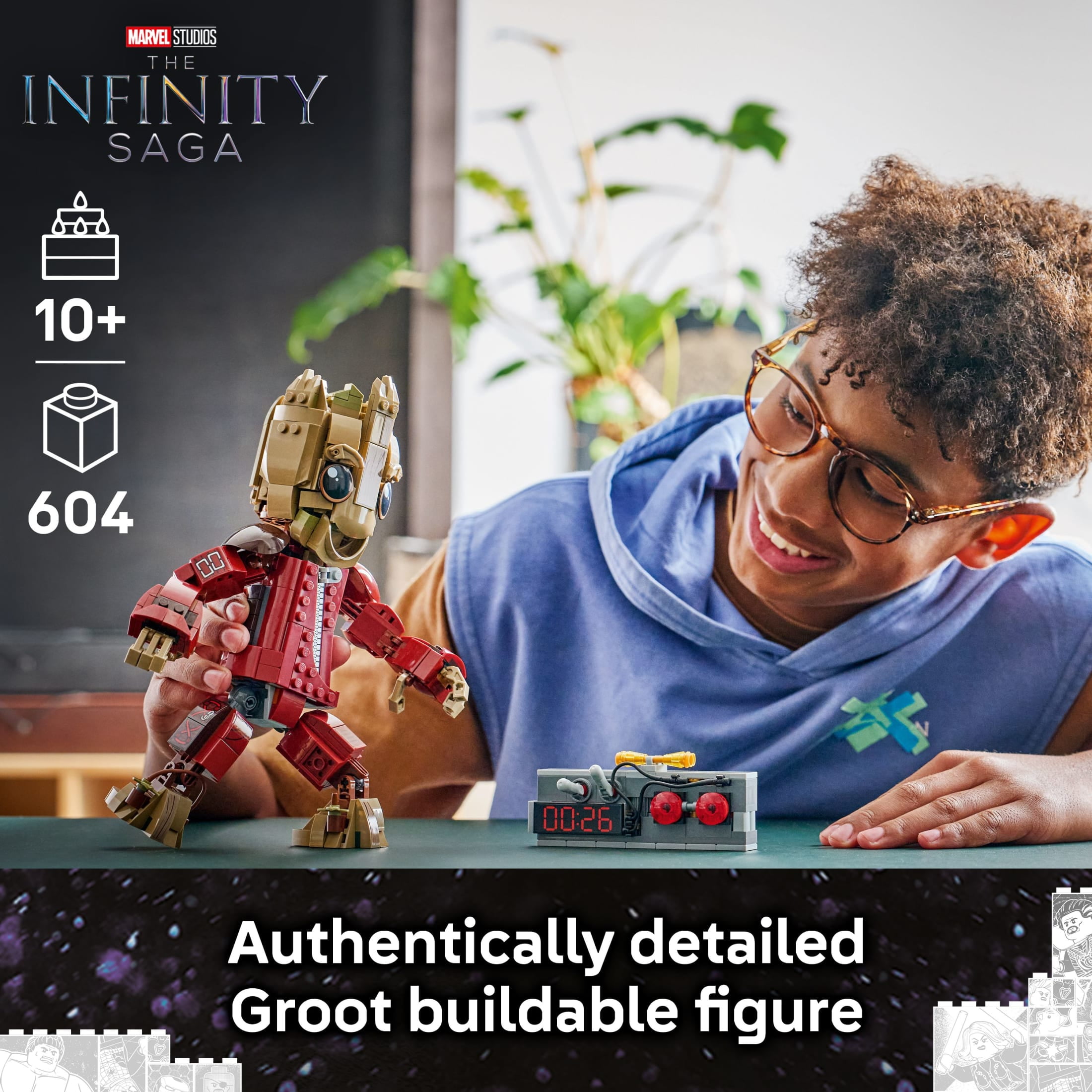 LEGO, Marvel Ravager Jumpsuit Groot Building Toy for Kids 604 pcs