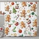 thumbnail image 1 of Cortina de Baño ZCHOMI 183x183 cm de Navidad con Hombre de Jengibre, 1 of 6