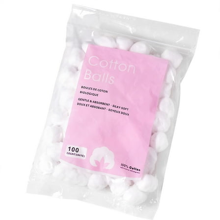 HHBEAUTY 100 Small Cotton Balls for Make-Up, Nail Polish Removal, Pet Care, Applying Oil Lotion or Powder, Made from 100% Pure & Natural Cotton, Soft and Absorbent for Household Needs
