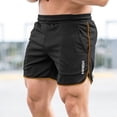 thumbnail image 2 of Men's Mesh Booty Workout Shorts 3 Inch Lightweight Quick Dry Athletic Sportswear Gym Workout Retro Running Short Shorts Gold, 2 of 5