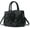 Black, variant on Womens PU Leather Handbags Purses Top-handle Totes Satchel Shoulder Bag for Ladies with Big flower