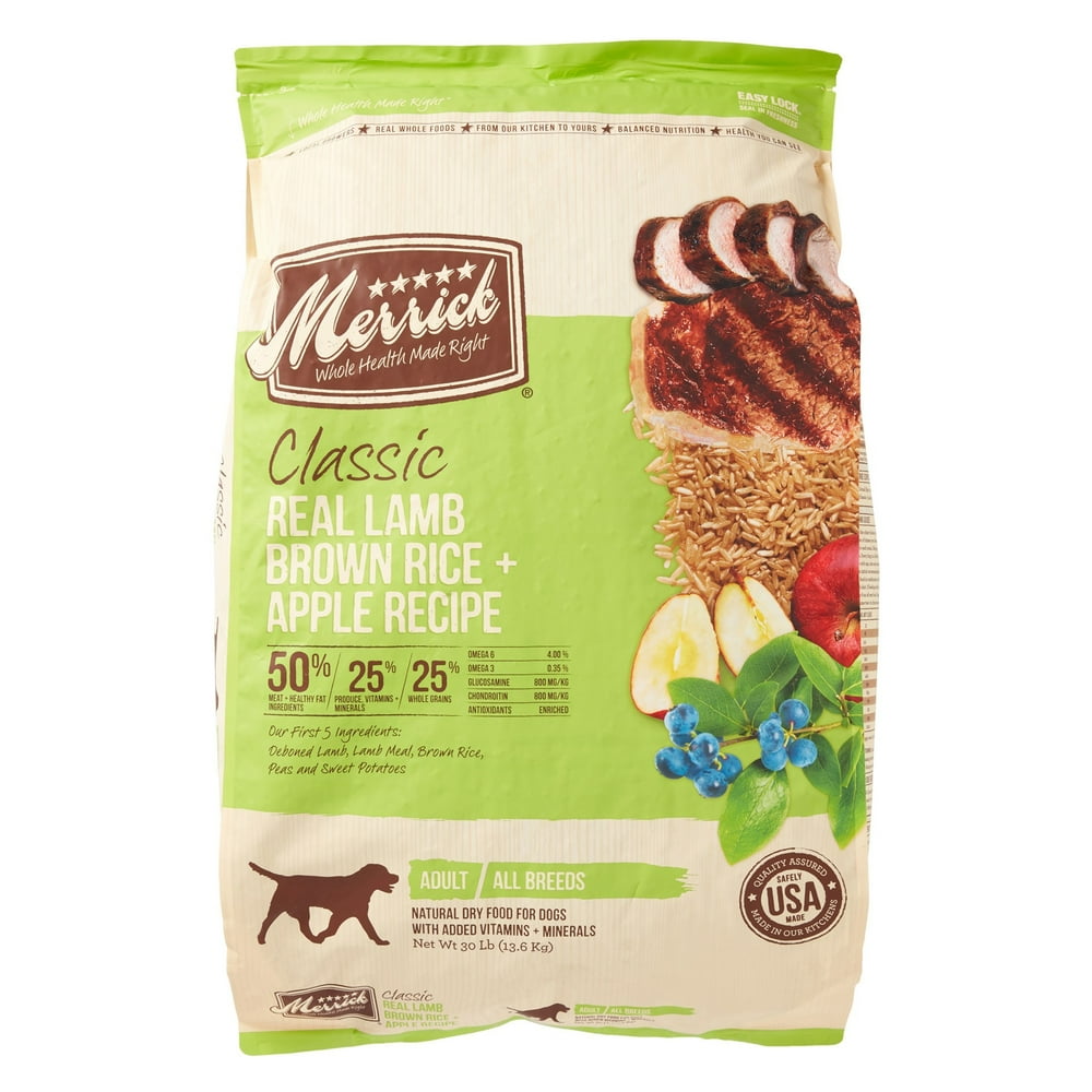 Merrick Classic Real Lamb, Brown Rice + Apple Dry Dog Food, 30 lb