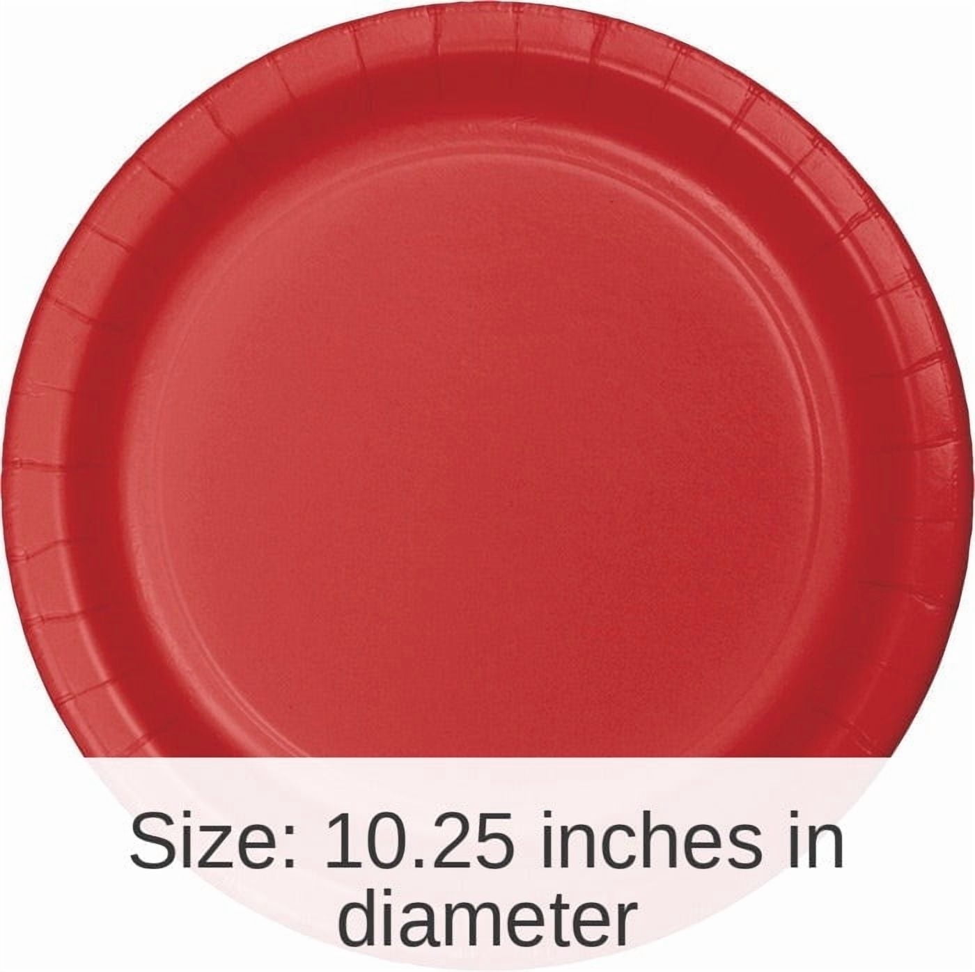 240/Case Bulk Classic Red Sturdy Style Paper Banquet Plates 10.25 inch