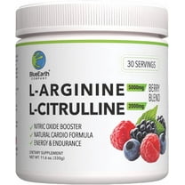 BlueEarth Company L-Arginine 5000mg, L-Citrulline 2000mg Supplement Powder, Nitric Oxide, Blood Pressure Support, Heart Health, Cardiovascular, Berry Blend 30 Servings