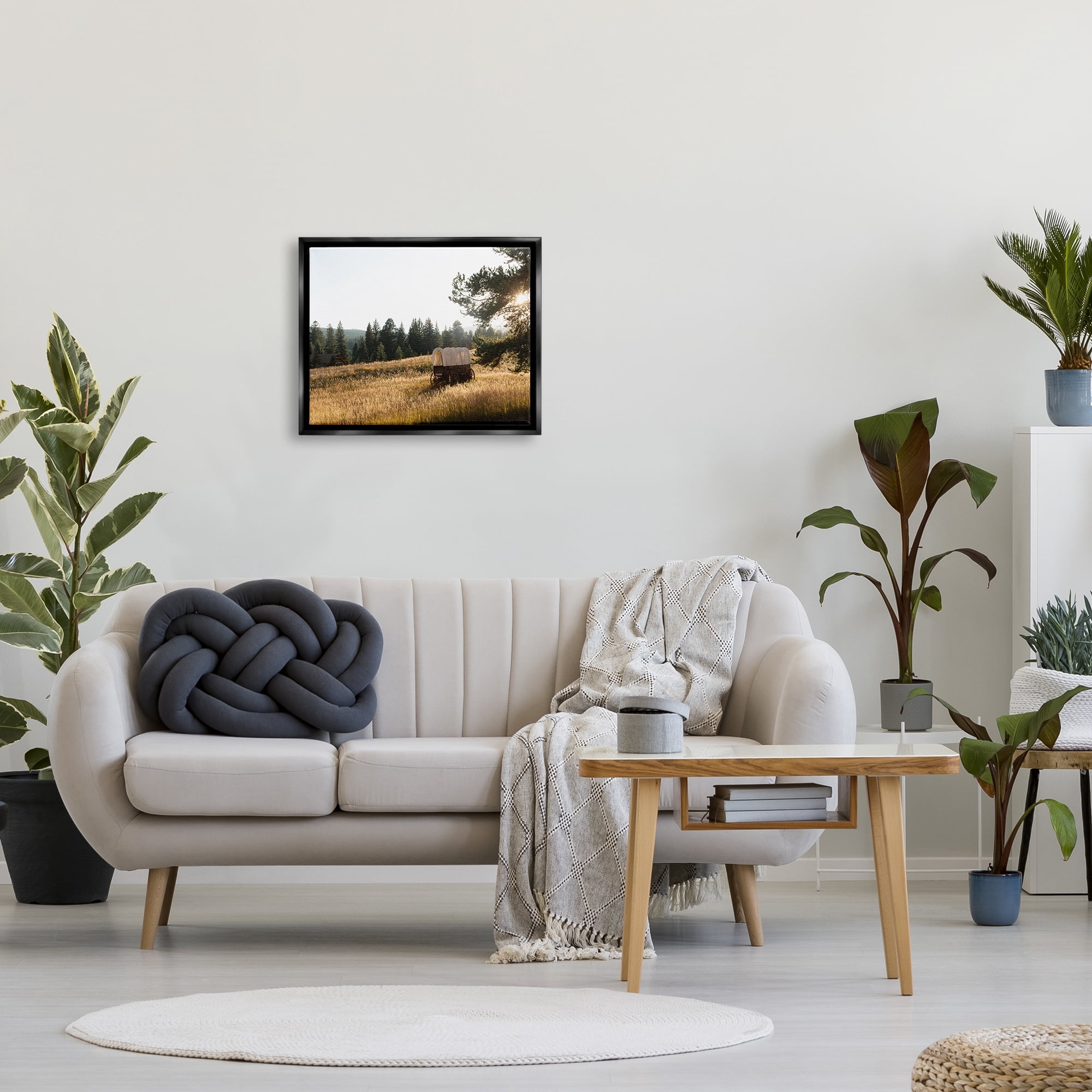 Stupell Times Past Rural Country Carriage Landscape Photography Black Floater Framed Art Print Wall Art