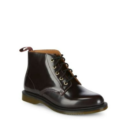 - Dr. Martens Women's Emmeline 5-Eye Leather Cherry Red Rogue High-Top Rubber Boot - 7M