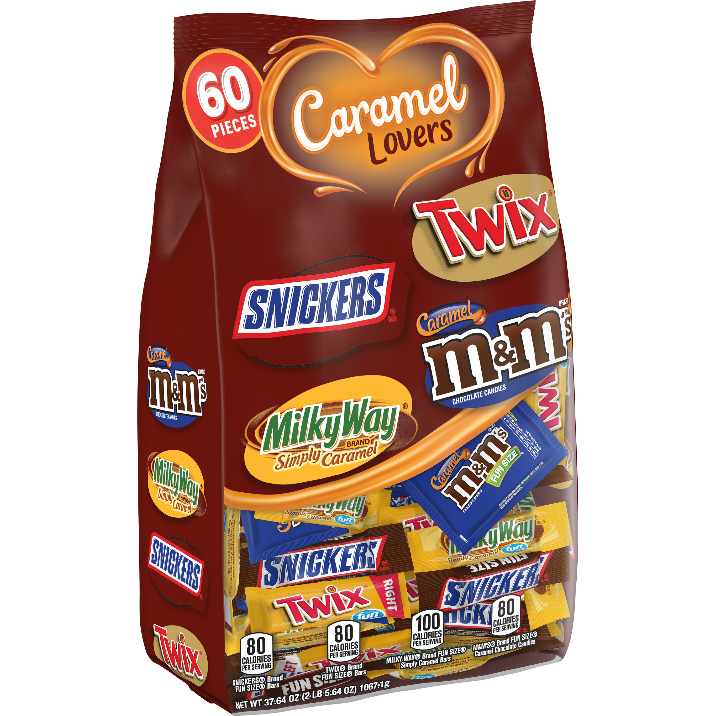 MARS Chocolate Caramel Lovers Fun Size Candy Bars Variety Mix, 37.64 ...