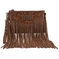 thumbnail image 6 of Wrangler Crossbody Small Purse for Women Wristlet Fringe Bag Western Purse, Coffee, 6 of 7