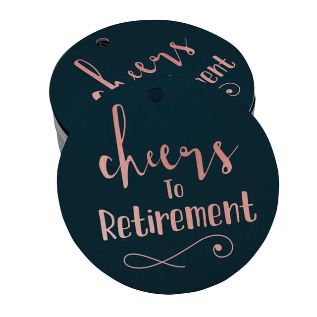Inkdotpot Real Rose Gold Foil Cheers To Retirement Tags Favor Hang Paper Tags 50 Pieces