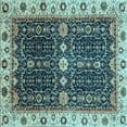 thumbnail image 1 of Ahgly Company Indoor Square Geometric Light Blue Traditional Area Rugs, 3' Square, 1 of 4
