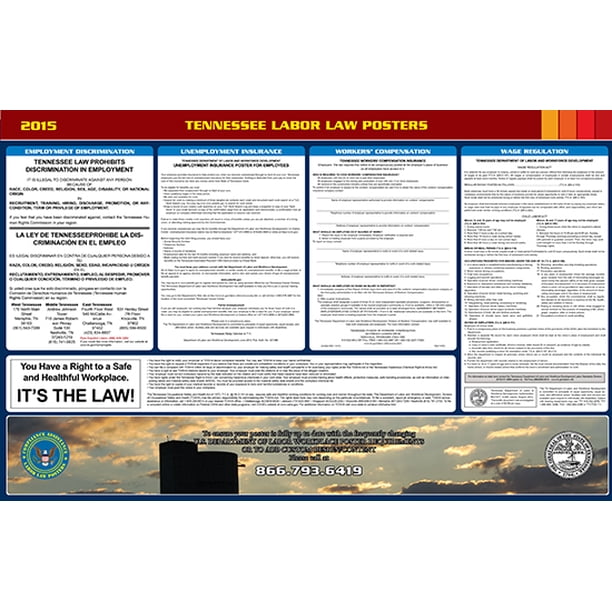 Compliance Assistance 2018 Tennessee State All In One Labor Law Poster 