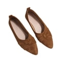 thumbnail image 6 of Gpaecead Women's Bow Dressy Shoes Pointed Toe Faux Suede Soft Sole Comfort Versatile Casual Slip On Flats For Work And Casual, Brown, 6 of 8