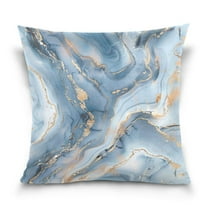 Golden and Blue Marble Throw Pillow Covers Couch Pillowcases Decor for Bed Sofa 18" x 18"