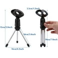 thumbnail image 2 of Premium Mini Microphone Stand Tripod Universal Adjustable Desk Microphone Stand Portable Foldable Table Top Desktop Stand with Small Plastic Microphone Clip 5 Core, 2 of 4