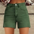 thumbnail image 2 of TRUBKH denim shorts jean shorts womens high waisted shorts women jorts women shorts for women Womens Casual High Waist Denim Shorts Relaxed Fit ArtRetro Printed Shorts With Pockets Green 2XL, 2 of 3