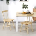 thumbnail image 2 of Giantex Set of 2 Windsor Chairs w/ Solid Rubber Wood Frame, Windsor Style Armless Chairs, Natural, 2 of 7