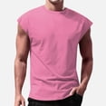 thumbnail image 4 of T-Shirts For Men Sleeveless Workout Tank Top Solid Color Muscle Gym Bodybuilding Fitness Training T Shirts Sports Dailywear T-Shirt, 4 of 4