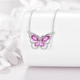 thumbnail image 3 of Butterfly Necklace for Women 925 Sterling Silver Butterfly Pendant Necklace October Birthstone Cubic Zirconia Jewelry Gift, 3 of 5