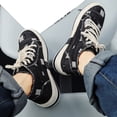thumbnail image 4 of Rokment Mens High Top Fashion Sneakers Retro Streetwear Casual Ripped Denim Lace up Platform Canvas Walking Flat Tennis Shoes 2026 Black Size 7.5, 4 of 6