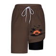 thumbnail image 7 of UVEASISHA Swimming Trunks for Men Tropical Printed Bathing Suit Drawstring Elastic Waist Surf Swimwear Water Sports Quick Dry Board Shorts with LinerBrown 3XL, 7 of 7