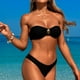 thumbnail image 1 of Trajes de baño Amzcrzy Tankini para mujer, trajes de baño, trajes de baño, bikini, traje de baño de color liso para mujer + bañador y bikini dividido de moda, traje de baño negro, L, 1 of 5