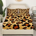 thumbnail image 3 of Retro Brown Leopard Bed Sheets Set King,Cheetah Print Sheet Set ,Wild Animal Skin Texture Sheets,Abstract Art Flat Fitted Sheet with 2 Pillowcases Soft, 3 of 5