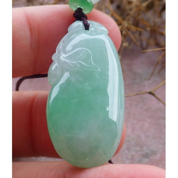 Certified Green Burma 100% Natural A Jade jadeite Pendant Pumpkin Necklace 665454 TN