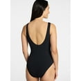 thumbnail image 3 of Time and Tru Women's and Women's Plus Crinkle Scoop Neck One Piece Swimsuit, Sizes XS-3X, 3 of 5
