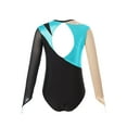 thumbnail image 4 of Jowowha Leotard for Girls Shiny Metallic Ballet Dance Gymnastic Bodysuit One Piece Mesh Splice Long Turquoise 8, 4 of 7