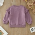 thumbnail image 4 of Toddler Sweatshirt,Sweatshirt Fall Winter Solid Color Ruffles Long Sleeve Casual Sweatshirt for Children,Baby Sweatshirt,Purple,12-18 Months, 4 of 4