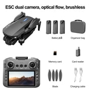 E88 Drone with HD Dual Camera, Mini Drone Foldable RC Quadcopter with Brushless Motor, Toys Gifts for Kids and Adults Beginners, Black