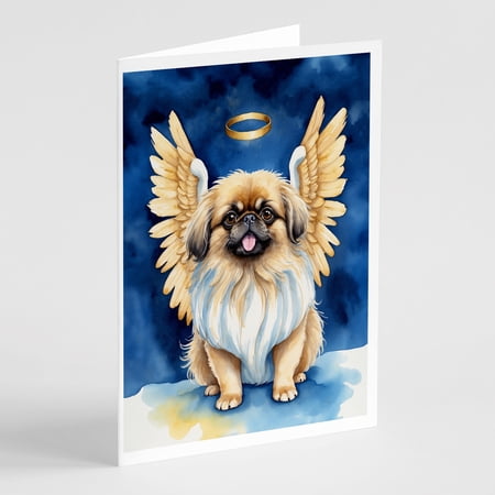 Pekingese My Angel Greeting Cards Pack of 8 7 in x 5 in