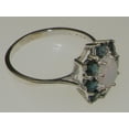 thumbnail image 3 of LBG British Made 14k White Gold Natural Opal & London Blue Topaz Womens Statement Ring - 33 size options - Size, 3 of 5