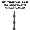 thumbnail image 3 of FRKSMD-DWDN19/64P12 19/64" High Speed Steel Black Oxide Drill Bit (Pack of 12), DWDN Series, 3 of 4