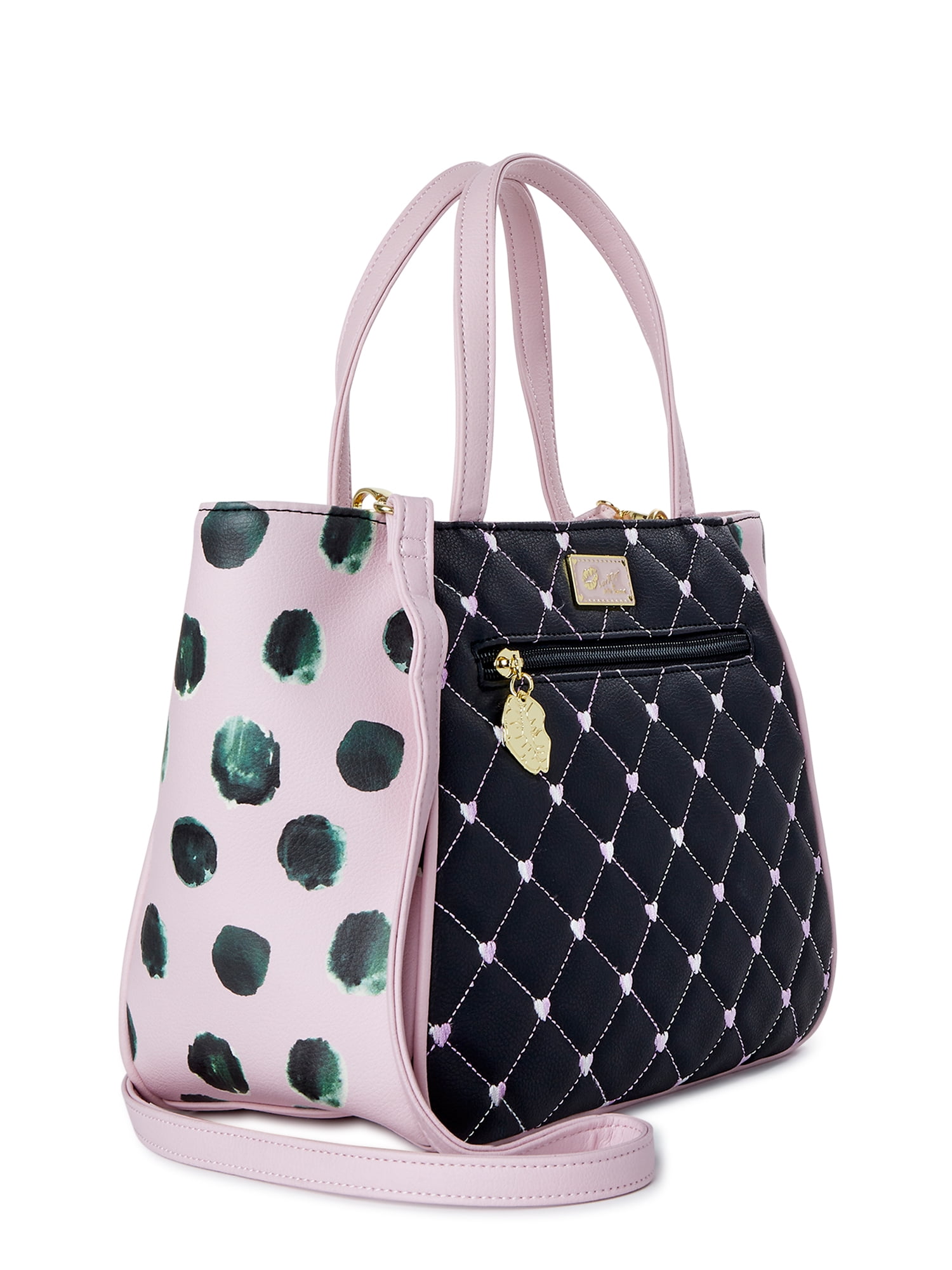 Betsey johnson pink and black deals purse