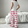 thumbnail image 3 of WCJM Women's Silk Solid Pajamas Set Soft Short Sleeve Round Neck Top and Loose Pajama Pants Long Jogger Bottom Pajama Set Women Women Pajamas Cute Tank and Shorts Set Soft Pjs Sleepwear Loungewear, 3 of 4